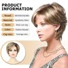 SEVENCOLORS Short Blonde Wigs for White Women Layered Wavy Pixie Cut Wig with Bangs Synthetic Hair Blond Highlights Short Wigs Natural Looking