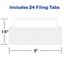 Avery Filing Ultra Tabs, 3" x 1.5", 2-Side Writable, White, 24 Repositionable File Tabs (74776)