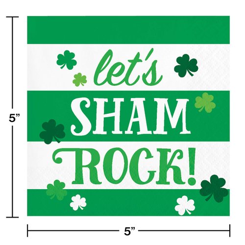 Let's ShamROCK St. Patrick's Day Beverage Napkins, 16 ct