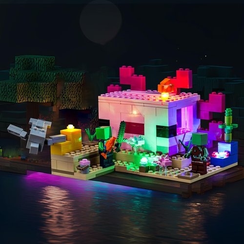 Brickshining LED Lighting Compatible with Lego The Axolotl House 21247, Light Kit Compatible with Lego 21247, Giving Light to Model, NOT Included The Model Set（Standard Version）