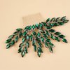 Kercisbeauty Emerald Crystal Hair Comb for Wedding Women Bridal Green Rhinestones Hair Piece Jewelry Vintage Boho Handmade Hair Accessories (Green)