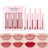 Gireatick 6 Velvety Matte Liquid Lipsticks + 6 Matching Smooth Lip liner Pencil, One Step Lips Makeup Kits, Waterproof Long Lasting Velvety Matte Lipstick Lip Makeup Gift Kit for Women Girls