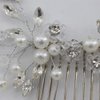Leadigol 2PCS Bride Wedding Hair Comb Rhinestone Pearl Hair Pieces, Pearl Crystal Flower Leaves Hair Comb, Crystal Hair Accessories for Women & Girls