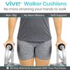 Vive Walker Grips - Padded Hand Covers - Soft Cushion Padding Medical for Folding Rolling Wheelchair, Rollator Handle, Senior, Elderly Grippers - Crutch Handle Pads - Mobility Aid Hand Cushion (Black)