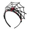 Dzrige Halloween Spider Web Headband,Spider Web Crown Headdress,Black Spider Web Hair Hoop with Red Rhinestones,Halloween Costume Accessories for Women Girls Kids Cosplay