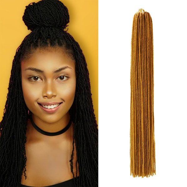 Yuandai Micro Locs Crochet Hair 24inch Super Lightweight Faux Locs Crochet Hair 4 Packs Sister Locs Crochet Hair Color 27(24" 4Packs, 27#)