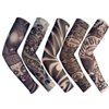 Fake Temporary Tattoo Arm Sleeves Arts Slip on Arm Sunscreen Sleeves Cover Up Body Arm Stockings Tribal, Tiger, Dragon, Skull For Women Men Outdoor Sport Cycling Riding Fishing Driving (5pcs Black)