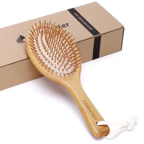 Bamboo Hair Brush Combetter, Natural Brush to Soften&Improves Hair Texture - Soothing Massage to Improve Dandruff Eco-Friendly Comb for All Hair Types
