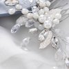 Yean Pearl Bride Wedding Hair Comb Sliver Crystal Bridal Hair Piece Leaf Hair Accessories for Women and Girls