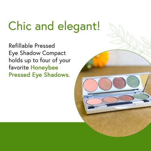Honeybee Gardens Refillable Pressed Eye Shadow Quad Compact, Holds Up To Four Eye Shadow Colors, Fits 26mm or Smaller Pan, Customizable Travel Eye Makeup Kit
