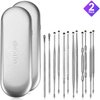 Ear Wax Removal Kits - Pack of 2-6 Piece Ear Cleansing Tool Set, Stainless Steel Ear Curette Earwax Removal Kit for Thorough Ear Cleaner with Spiral Spring Cleaner Pick Unclogger with Storage Case