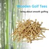 Zivisk Wooden Golf Tees 3-1/4" 100 Count 83mm Natural Step Down Tees Golf