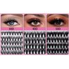 Lucky Fox DIY Lash Extensions Kit 280pcs Individual Lashes Clusters 40D 8-16mm Natural Fluffy Cat Eye Faux Mink Curl False Eyelash, Black