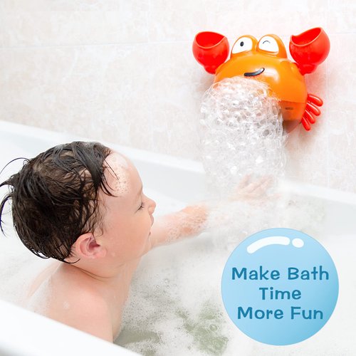 KINDIARY Bath Toy, Crab Bath Bubble Maker for Baby, Toddlers 1-3, Infants, Kids, Automatic Bubbles Machine Blower for Bathtub, Battery Operated