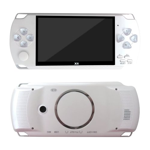 Retro Classic Video Game Console Portable Mini Handheld 128Bit 8GB 4.3 Inch LCD Kids Game Player Built-in 10000 Games Consola(White)
