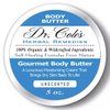 Dr. Cole's Gourmet Body Butter – Luxurious Organic Moisturizing Cream to Revitalize Dry Skin | 100% Organic & Wildcrafted Ingredients | Hand, Foot, and Body Moisturizer