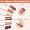 LOKFAR Cream Eye-Shadow Stick, Waterproof Cream Eyeshadow Pen Rotatable Creamy Eye Shadow Pencil Crayon, Matte and Shimmer Eyeshadow Makeup Stick with Sponge Smudger (03# Matte Reddish-brown)