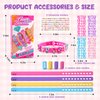 Adjustable Silicone Bracelets for Kids - Letter Rubber Bracelets Wristbands with Rhinestone Stickers & Accessories, Pretend Play Costume Accessories, Girls Boys Party Favors Decoration Birthday Gifts