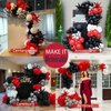 FROUFING Red and black white silver balloon garland arch kit 134 Pcs with mylar star balloons for graduation Day anniversary birthday red carpet party supplies decorations