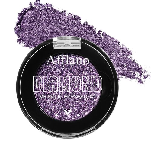 Afflano Sparkle Purple Glitter Eyeshadow One-Swipe Coverage, Diamond Lilac Purple Glitter Eyeshad...