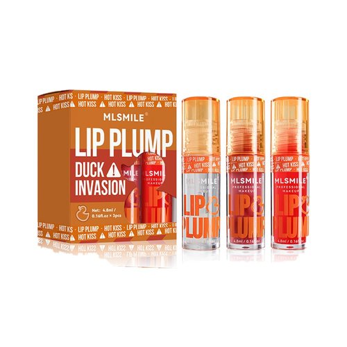 3 Colors Duck Lip Plumper Gloss, Glitter Shine Primer Lip Tint Korean Clear Plumping Lip Gloss, High Pigment No StickyLip Gloss, Lip Plumper Gloss Make Lips Fuller(Set A)