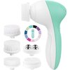 Face Scrubber | Facial Cleansing Brush Exfoliator Skin Care Products Beauty Products Powered Electric Wash Exfoliating Spin Cleanser Cleaning Scrub Including 7 Heads (Opal)