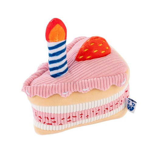 Birthday Cake Interactive Dog Toy - Interactive Pet Toy - Cute Unique Design Party Birthday Gift - Small Medium Dogs - Chew Resistant for Teething Puppy - Fun Plush Toy with Squeaker (Pink)