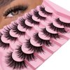 Cat-Eye Lashes Flu-ffy 22mm Manga Lashes Wispy Fairy Eyelashes, Curly Volume Spiky Lashes Faux Mink False Eyelashes that look like extensions Lashes Natural Look 7 Pairs Pack(ZD72)