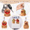 Simgoing 2 Pcs Capybara Plush Keychain Valentine’s Day Gift Capybara Stuffed Animals Toy Capybara Pendant for Party Valentine's Gifts Exchange Valentines Party Favor(Turtle Bag, Strawberry Hood)
