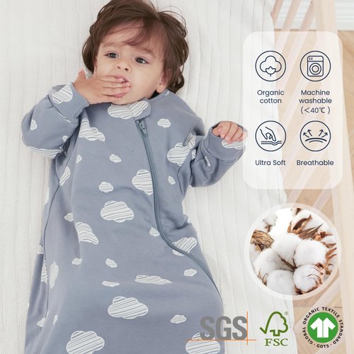 Unisex Sleeping Bag for Babies and Toddlers 1.0 Tog Sleep Sack 6-18Months, Baby Sleep Sack, Newborn Sleep Sack, Wearable Blanket Baby,One Piece Long Sleeves,Gifts for Baby