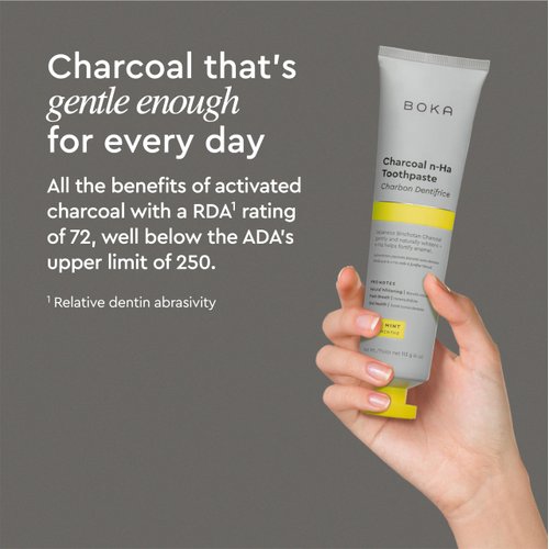 Boka Charcoal Fluoride Free Toothpaste Nano Hydroxyapatite, Helps Remineralize, Appropriate for Sensitive Teeth, Whitening - for Adult, Oral Care - Yuzu Mint Flavor, 4oz 1Pk - US Manufactured