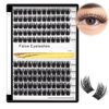 Bodermincer 120 Clusters 10mm+12mm/12mm+14mm/14mm+16mm Mixed Wide Cluster False Eyelash Individual Cluster EyeLashes Grafting Fake False Eyelashes Eyelash Extension (Black 12mm+14mm Mixed)