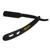 Classic Samurai CS-102 Matte Black Folding Straight Razor, Shavette with 100 Count Single Edge Razor Blades (Black)