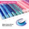 Beauty7 Colored Lash Ombre Lash Extensions Rainbow Lashes Easy Fan Lashes Self Fanning D Curl 0.07mm Thickness 12mm 14mm 16mm Mixed Length Dramatic Eyelashes