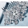Women's Flower Bride Handmade Wedding Hair Comb Cristals Pearl Hair Accessories Art Deco Floral Bridal Side Combs Headpiece for Women, Brides Hair Accessories / Gift Box