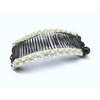 HairZing Stretchy Banana Hair Clip - Sturdy Hold, No Damage, Creases or Pain (Pearl Trim - Medium, Medium)