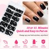 Lifextol 240pc Square Press on Nails Short Fake Nails Press ons with Glue&Adhesive Tabs, Black Acrylic Nails Press on Nails Square Nail Tips Petite Glue on Nails False Nails Artificial Fingernails