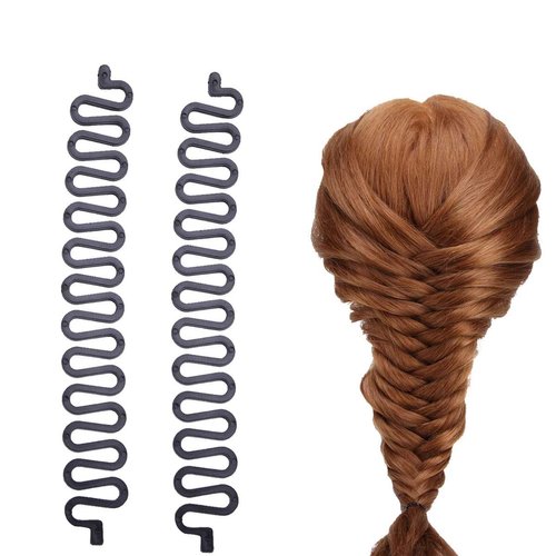 AnHua 2 Pcs Girl Women Easy Braider,Twist Plait Wave Hair Braiding Tool Holder Centipede Shape Ha...