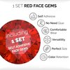 Face Gems, Face Jewels - Self Adhesive- Face Glitter Jewel Tattoo Sticker Festival Gems Rave Party Body MakeUp Rhinestone Gems for Eyes Face Body, face gems for festivals, Halloween (RED 71)