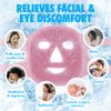 Ice Pack Cold Face Eye Masks Reduce Face Puff, Dark Circles, Reusable Cold Hot Gel Face Eye Mask (Pink, Regular (Universal Fit))