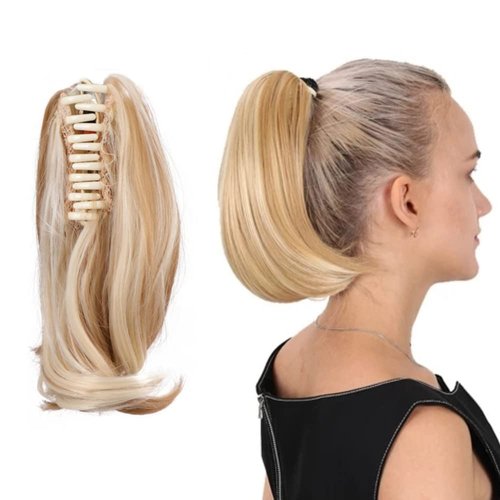 12'' Ponytail Extensions Short Curly Ponytail Claw Clip Synthetic Hairpieces Wig Extensions Invisible Instant Pony Tail for Wome Girls (#22H613)