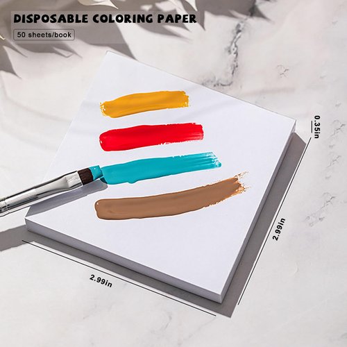 XEAOHESY 100 Pieces Gel Nail Art Palette Paper Thickened Tear-Off Double-Sided Disposable Nail Polish Color Mixing Paper Multi-Functional Waterproof Painted Paper（3 * 3inch）