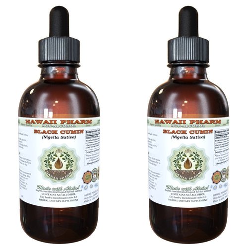 Black Cumin Alcohol-Free Liquid Extract, Black Cumin (Nigella Sativa) Seed Glycerite Hawaii Pharm Natural Herbal Supplement 2x4 oz