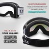 JULI Ski Goggles, Skiing Skating Snowboarding Goggles with Anti-Fog UV Protection M3(Black Frame/15.3% VLT Colorful Len)