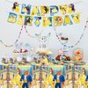 Beauty and The Beast Party Decorations(Serves 20), Princess Belle Birthday Party Tableware with Banner, Tablecloth, 20 Disposable 7" Paper Plates with Napkins for Kids Fans Birthday Party Decorations