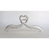 Generic Long matte silver tone heart shaped metal hair claw clip
