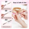 [Upgrade]Depvko 120pcs Small Sanding Bands for Nail Drills with 2pcs 3.1MM Mandrel Nail Drill Bits, 180 Fine Grit Nail File Sanding Bands for Acrylic Nails Tech Gel Manicures and Pedicure, Pink