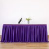Partisky Purple Polyester Table Skirt for Rectangle Tables 6ft, Wrinkle Resistant Pleated Ruffle Table Cloth for Banquet Wedding Trade Baby Shower Display Gift Dining Table