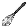 TEEVEA Silicone Whisk,Kitchen Silicone Whisks for Cooking Non Scratch,Wisking Tool Metal Wire Stainless Steel Whisk Egg Bread Silicone Wisk,Small Mini Heat Resistant Whisk 11-Inch,Black