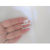 Generic Tiny small silver tone rectangle metal hair claw clip
